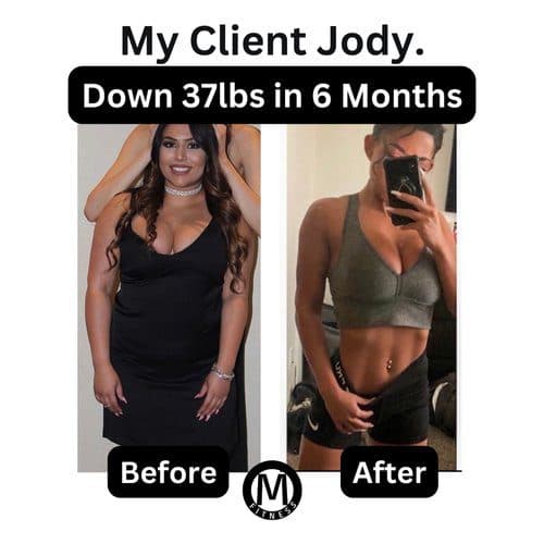 Client Jody — down 37 lbs in 6 months