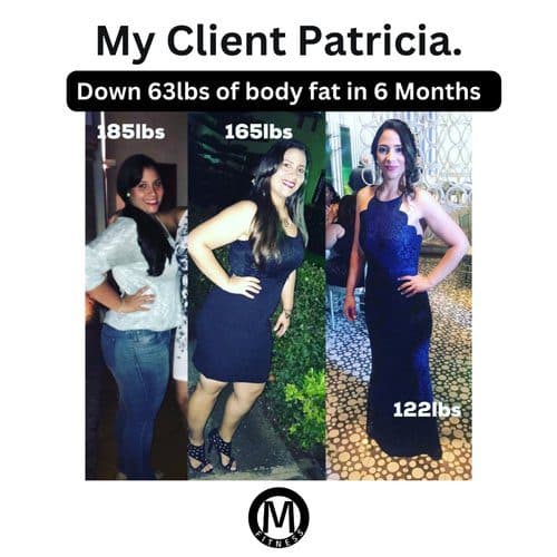 Client Patricia — down 63 lbs of body fat in 6 months