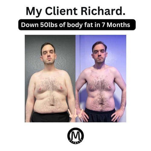 Client Richard — down 50 lbs of body fat in 7 months